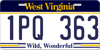 WV license plate 1PQ363