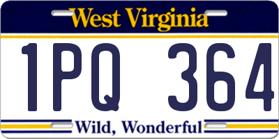 WV license plate 1PQ364