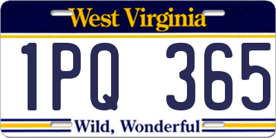 WV license plate 1PQ365