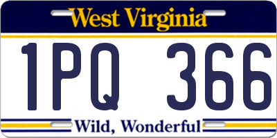 WV license plate 1PQ366