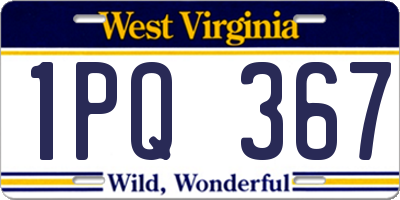 WV license plate 1PQ367