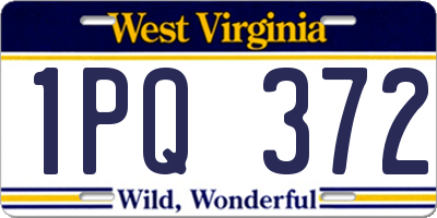WV license plate 1PQ372