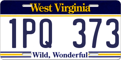 WV license plate 1PQ373