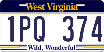 WV license plate 1PQ374