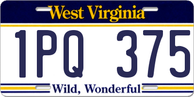 WV license plate 1PQ375