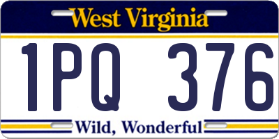 WV license plate 1PQ376