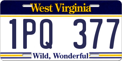 WV license plate 1PQ377