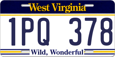 WV license plate 1PQ378
