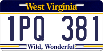 WV license plate 1PQ381