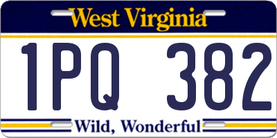 WV license plate 1PQ382