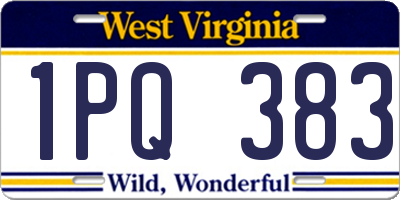 WV license plate 1PQ383
