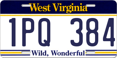 WV license plate 1PQ384