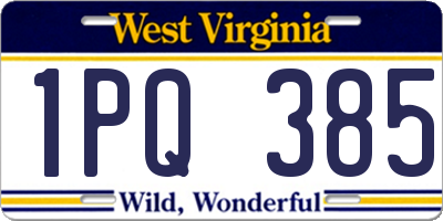 WV license plate 1PQ385
