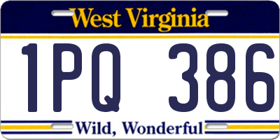 WV license plate 1PQ386