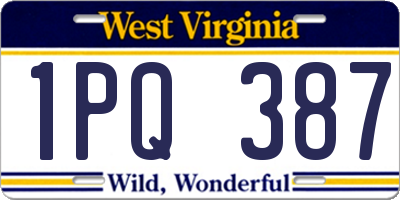 WV license plate 1PQ387