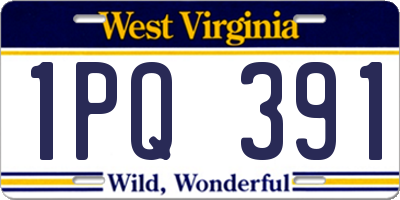 WV license plate 1PQ391