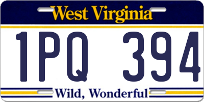 WV license plate 1PQ394