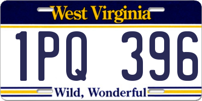 WV license plate 1PQ396