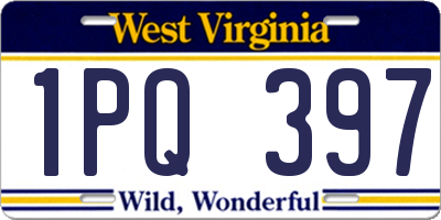 WV license plate 1PQ397