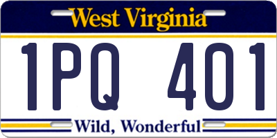 WV license plate 1PQ401