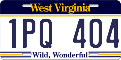 WV license plate 1PQ404