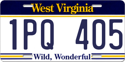 WV license plate 1PQ405