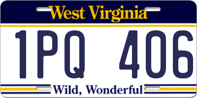 WV license plate 1PQ406