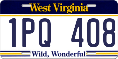 WV license plate 1PQ408