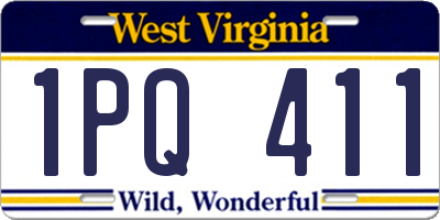 WV license plate 1PQ411