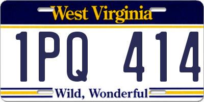 WV license plate 1PQ414
