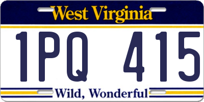 WV license plate 1PQ415