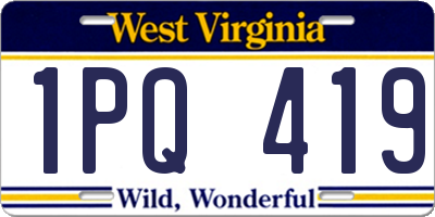 WV license plate 1PQ419