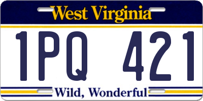 WV license plate 1PQ421
