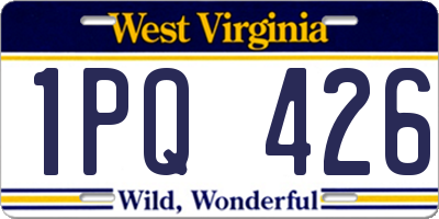 WV license plate 1PQ426