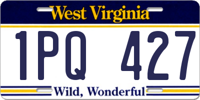 WV license plate 1PQ427