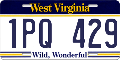 WV license plate 1PQ429