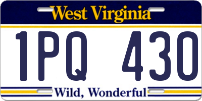 WV license plate 1PQ430