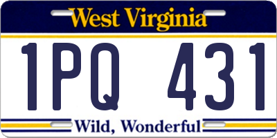 WV license plate 1PQ431