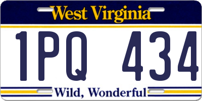 WV license plate 1PQ434