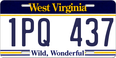 WV license plate 1PQ437