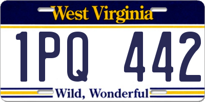 WV license plate 1PQ442