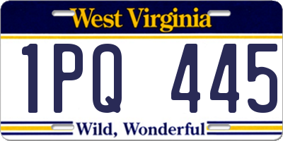 WV license plate 1PQ445