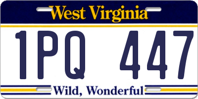 WV license plate 1PQ447