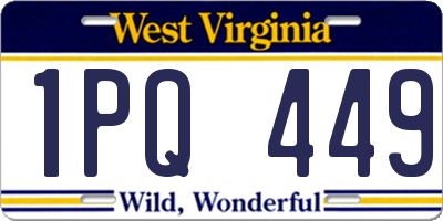 WV license plate 1PQ449