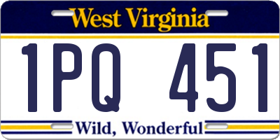 WV license plate 1PQ451