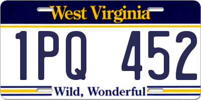 WV license plate 1PQ452
