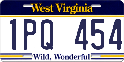 WV license plate 1PQ454