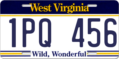 WV license plate 1PQ456