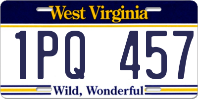 WV license plate 1PQ457