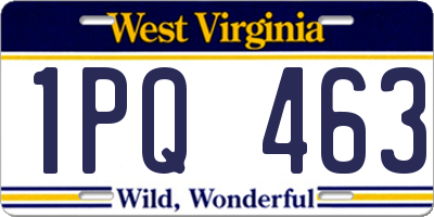 WV license plate 1PQ463